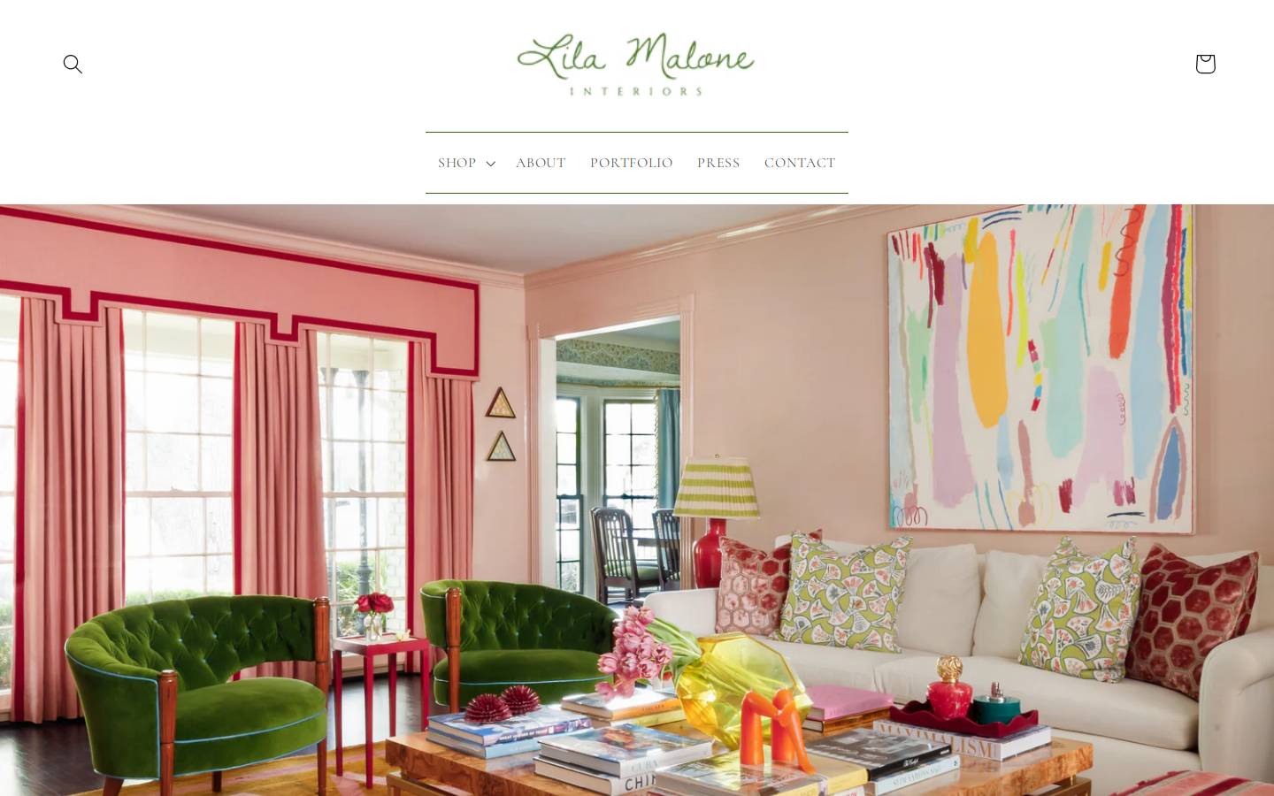 lilamaloneinteriors.com homepage screenshot