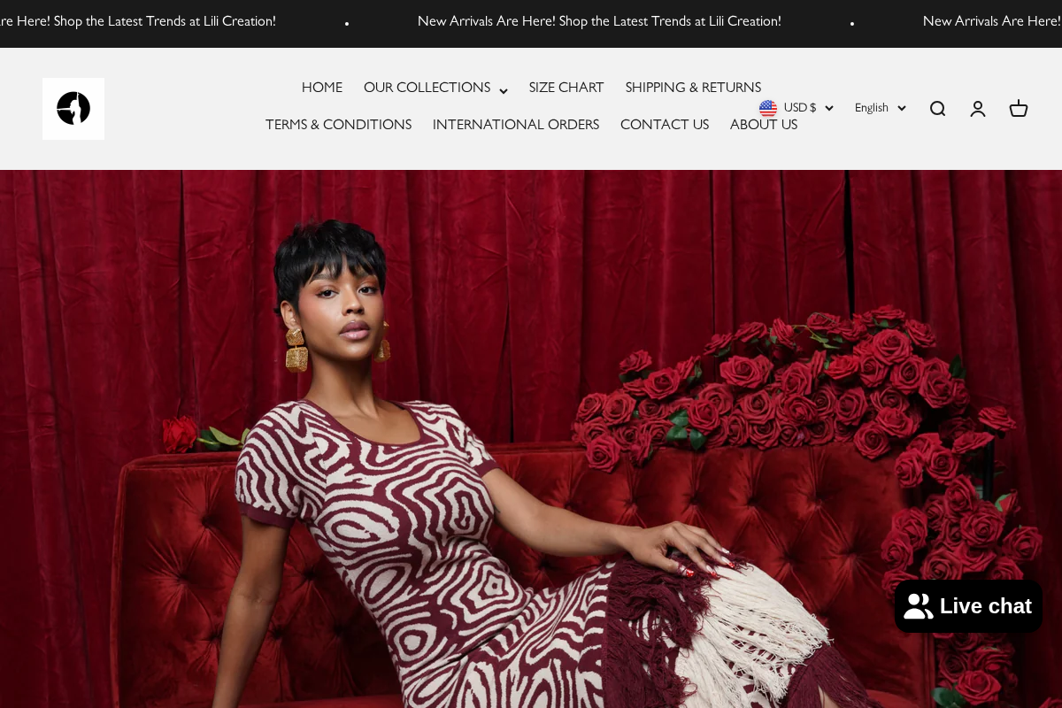 Lili Creation homepage screenshot