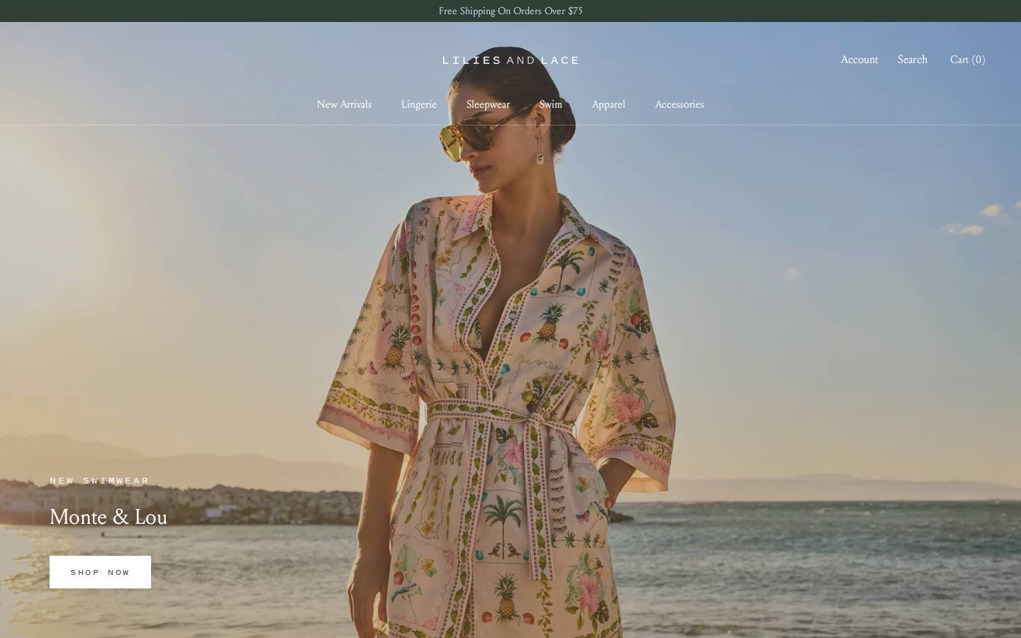 liliesandlace.co homepage screenshot