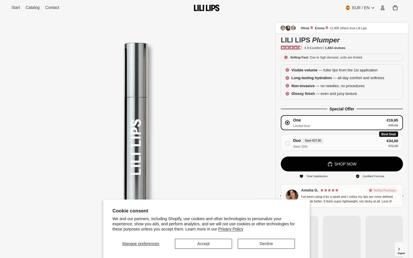Lililips homepage screenshot