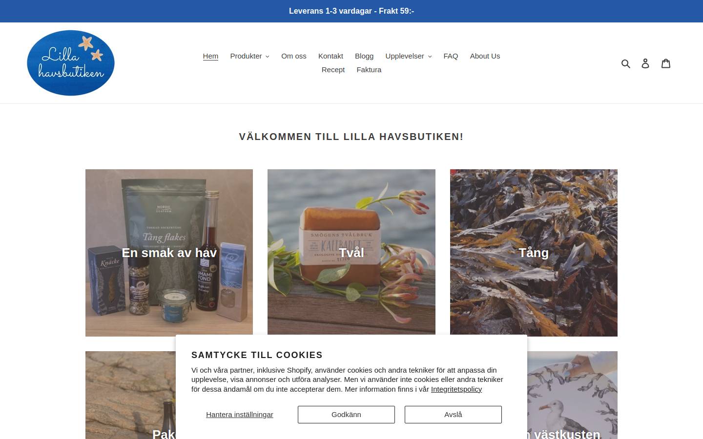 Lillahavsbutiken homepage screenshot