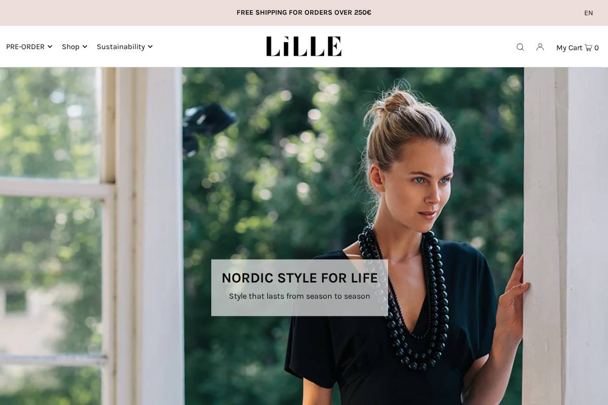 lilleclothing.com homepage screenshot