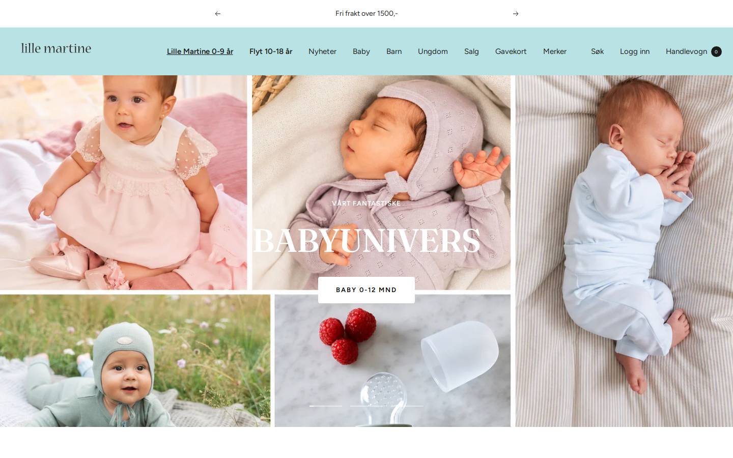 lillemartine.no homepage screenshot