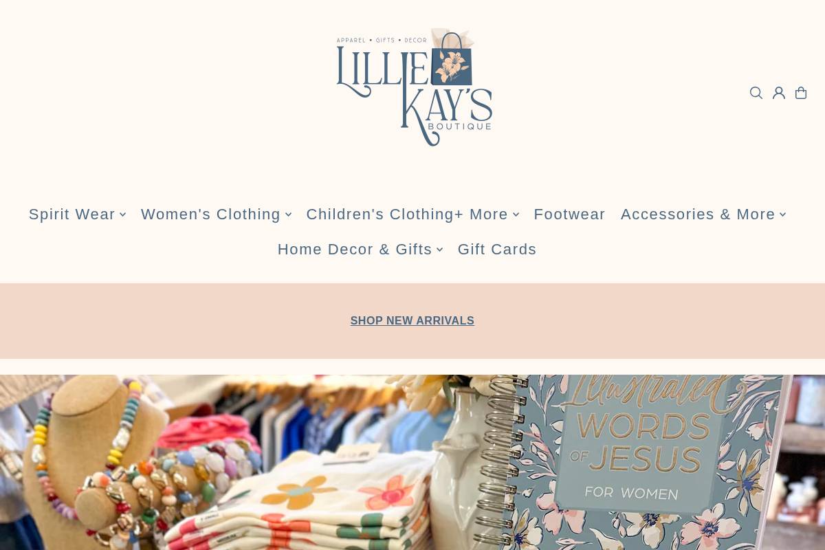 lilliekaysboutique.com homepage screenshot