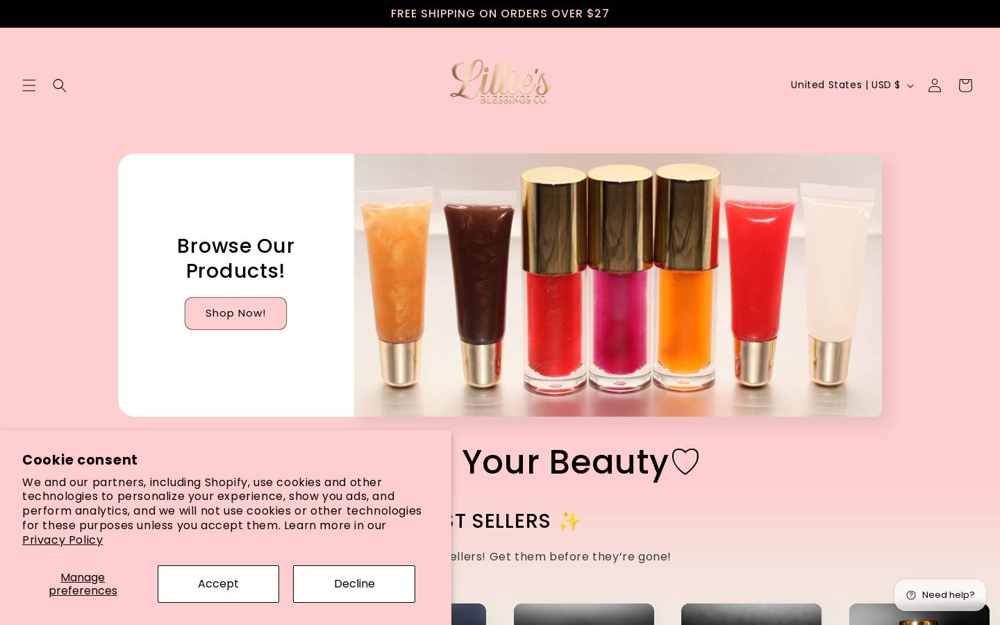 lilliesblessings.com homepage screenshot
