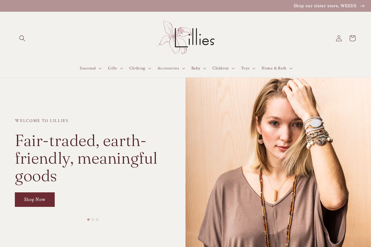 Lillies homepage screenshot