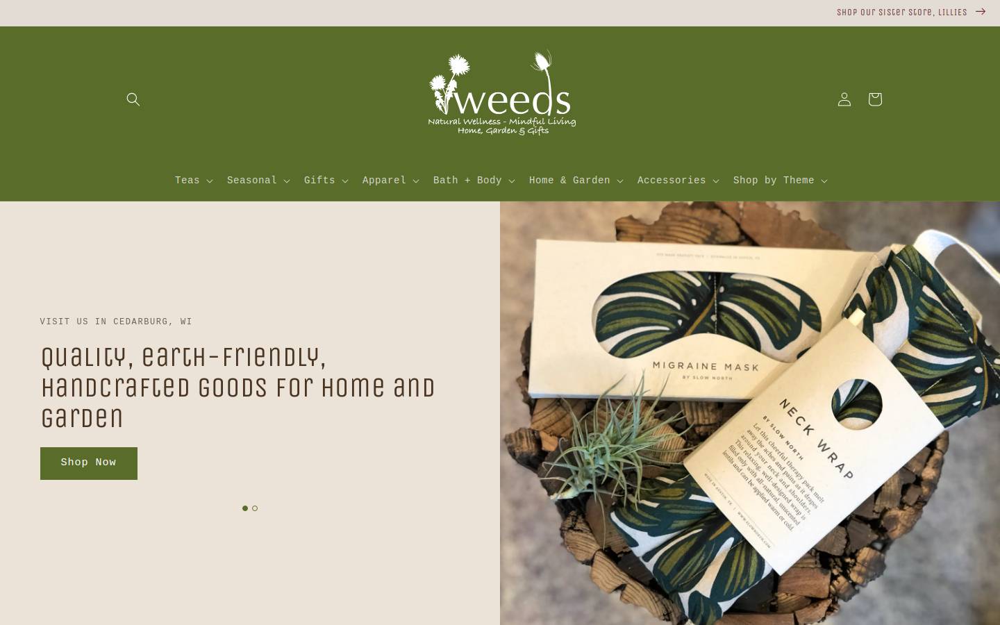lilliesweeds.com homepage screenshot