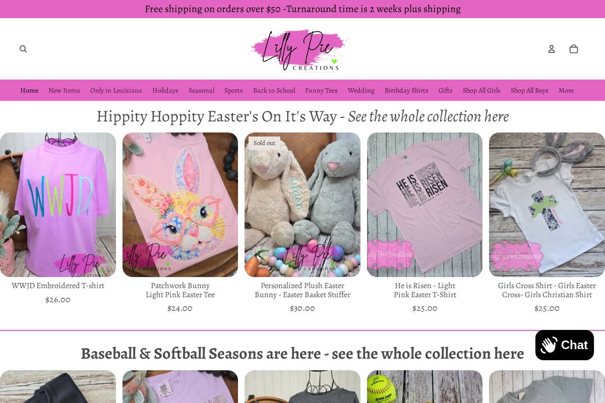 lillypiecreations.com homepage screenshot
