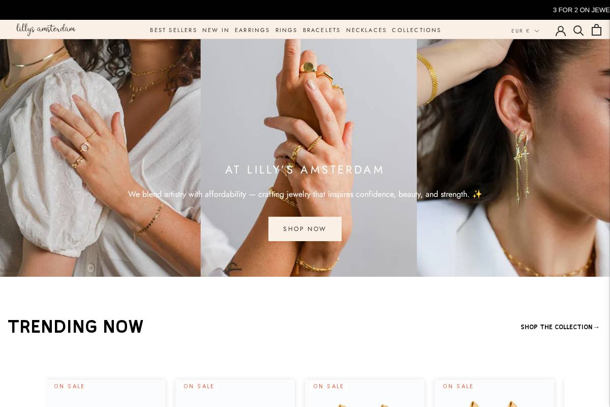 Lillys Amsterdam  homepage screenshot