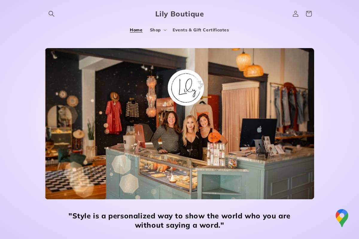 lily-boutique.com homepage screenshot