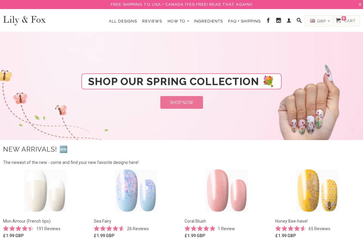 Lilyandfox homepage screenshot