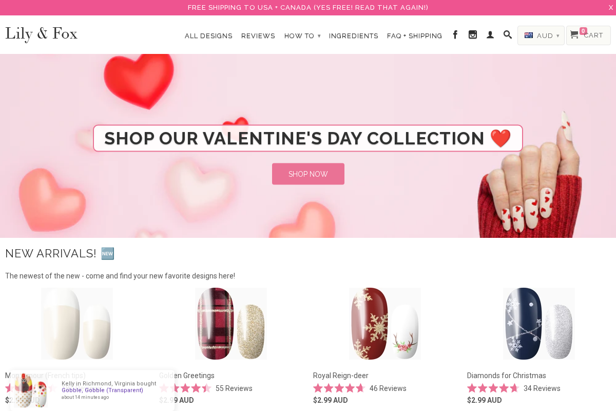 Lilyandfox homepage screenshot