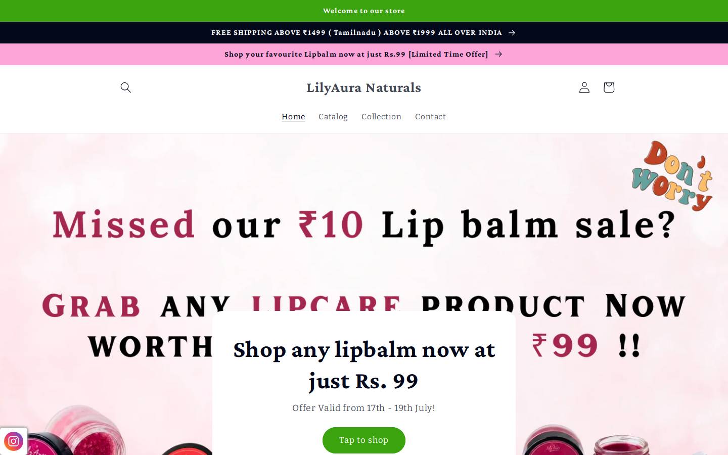 lilyauranaturals.com homepage screenshot