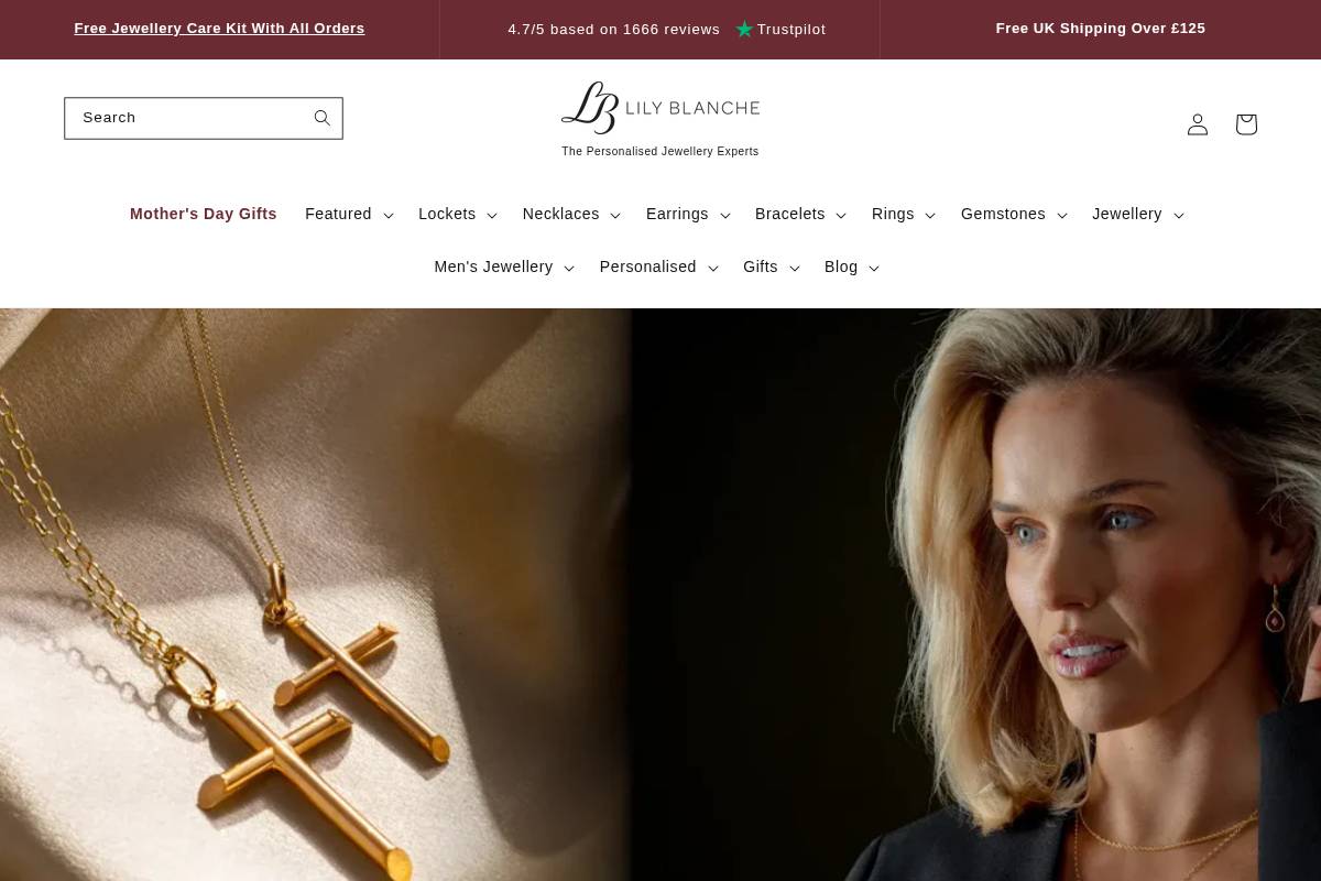 LILY BLANCHE homepage screenshot