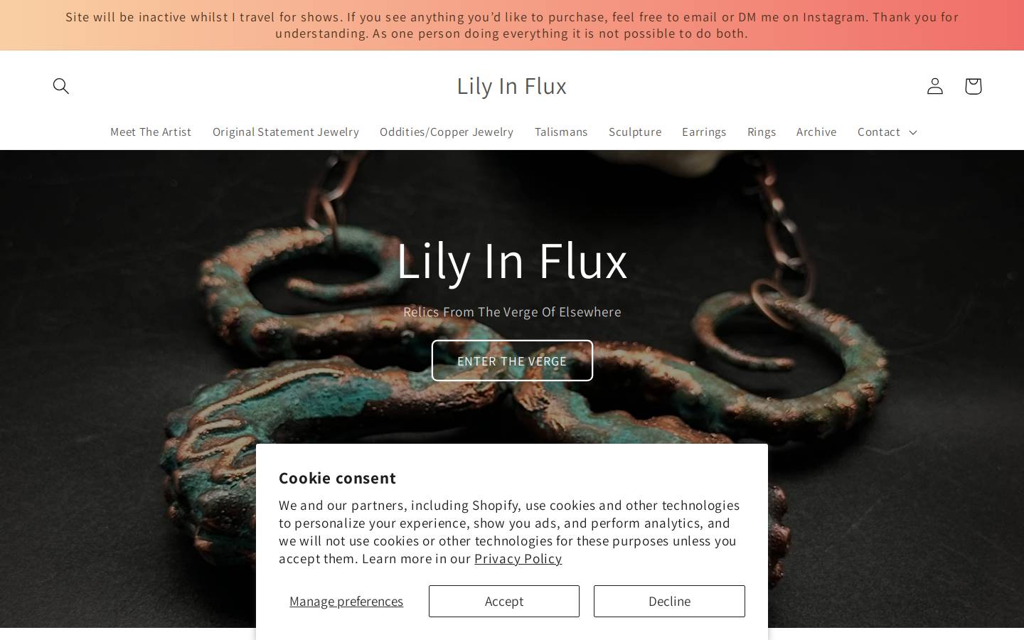 lilyinflux.com homepage screenshot