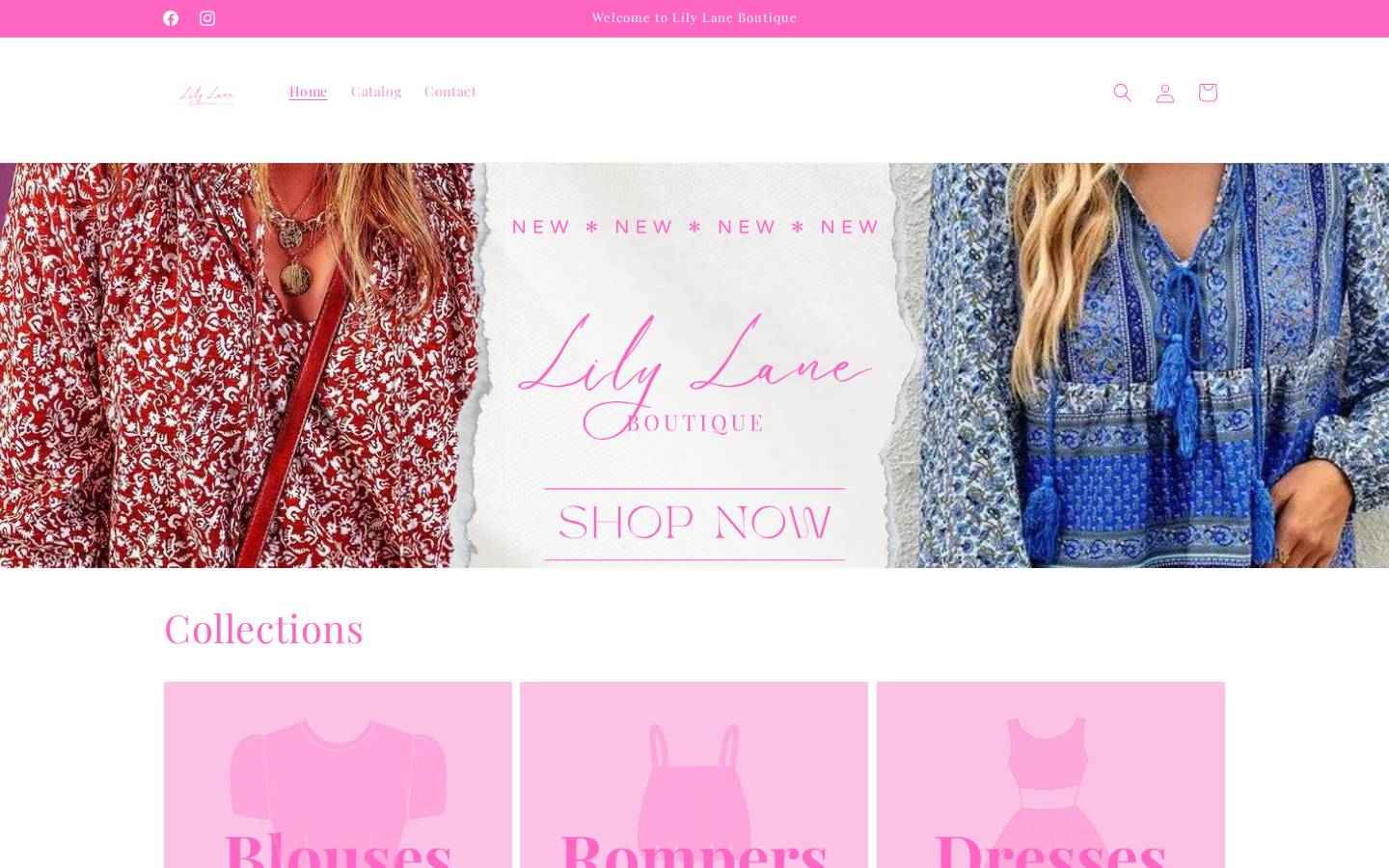 lilylaneboutique.com homepage screenshot