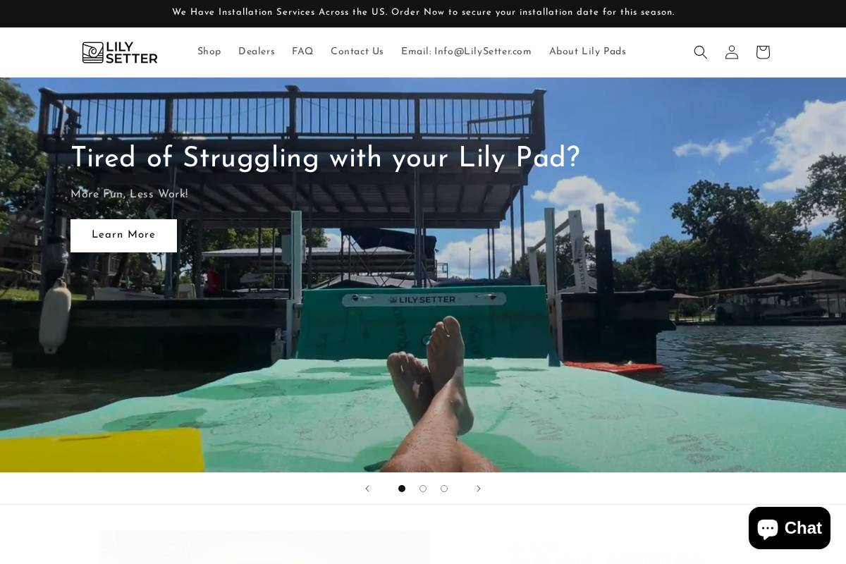 Lily Setter homepage screenshot