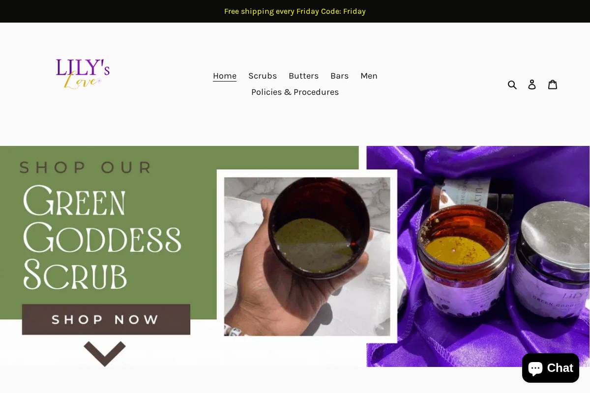 lilysloveproducts.com homepage screenshot