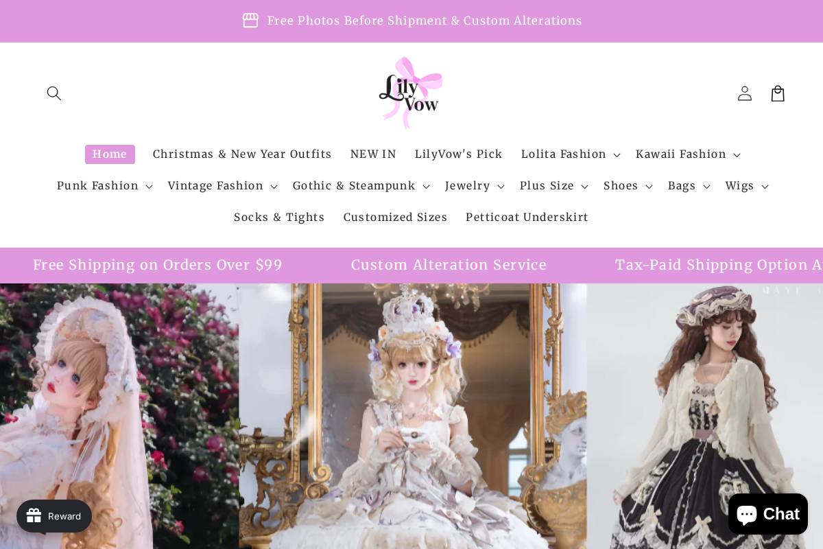 lilyvow.com homepage screenshot