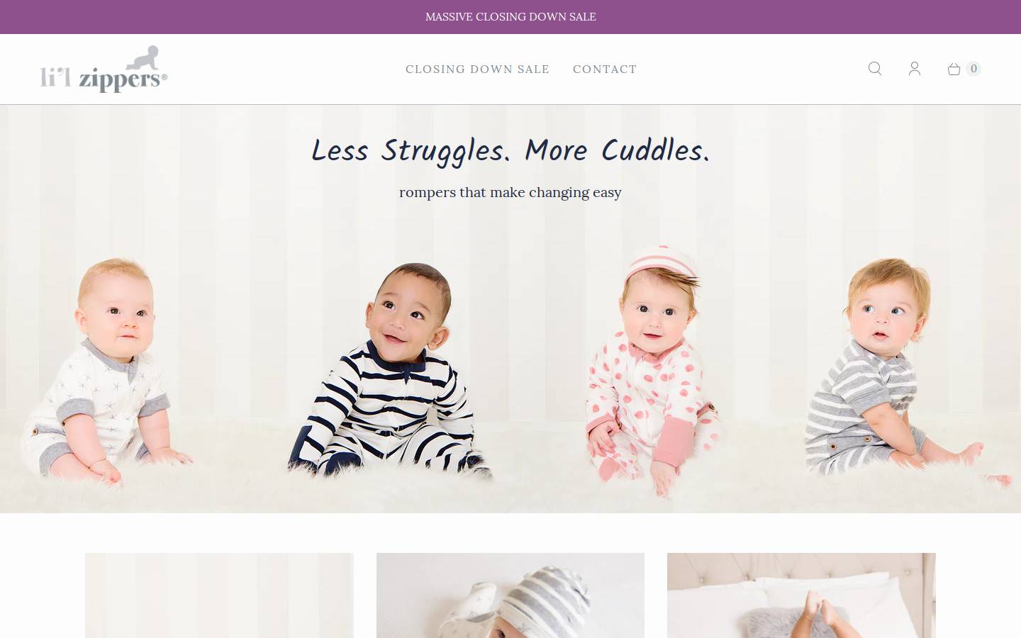lilzippers.com.au homepage screenshot