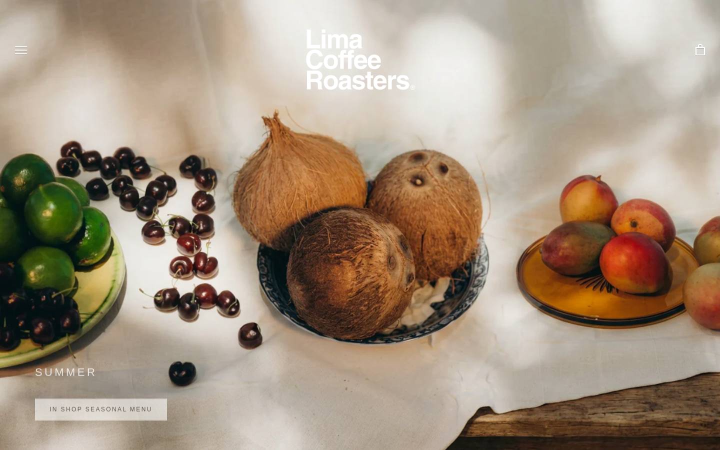 limacoffeeroasters.com homepage screenshot
