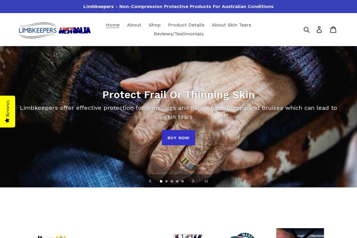 limbkeepers.com.au homepage screenshot