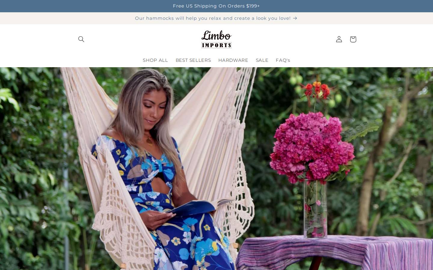 limboimportshammocks.com homepage screenshot