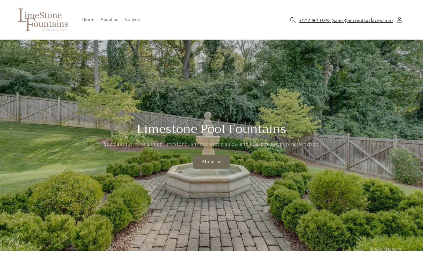 limestone-fountains.com homepage screenshot