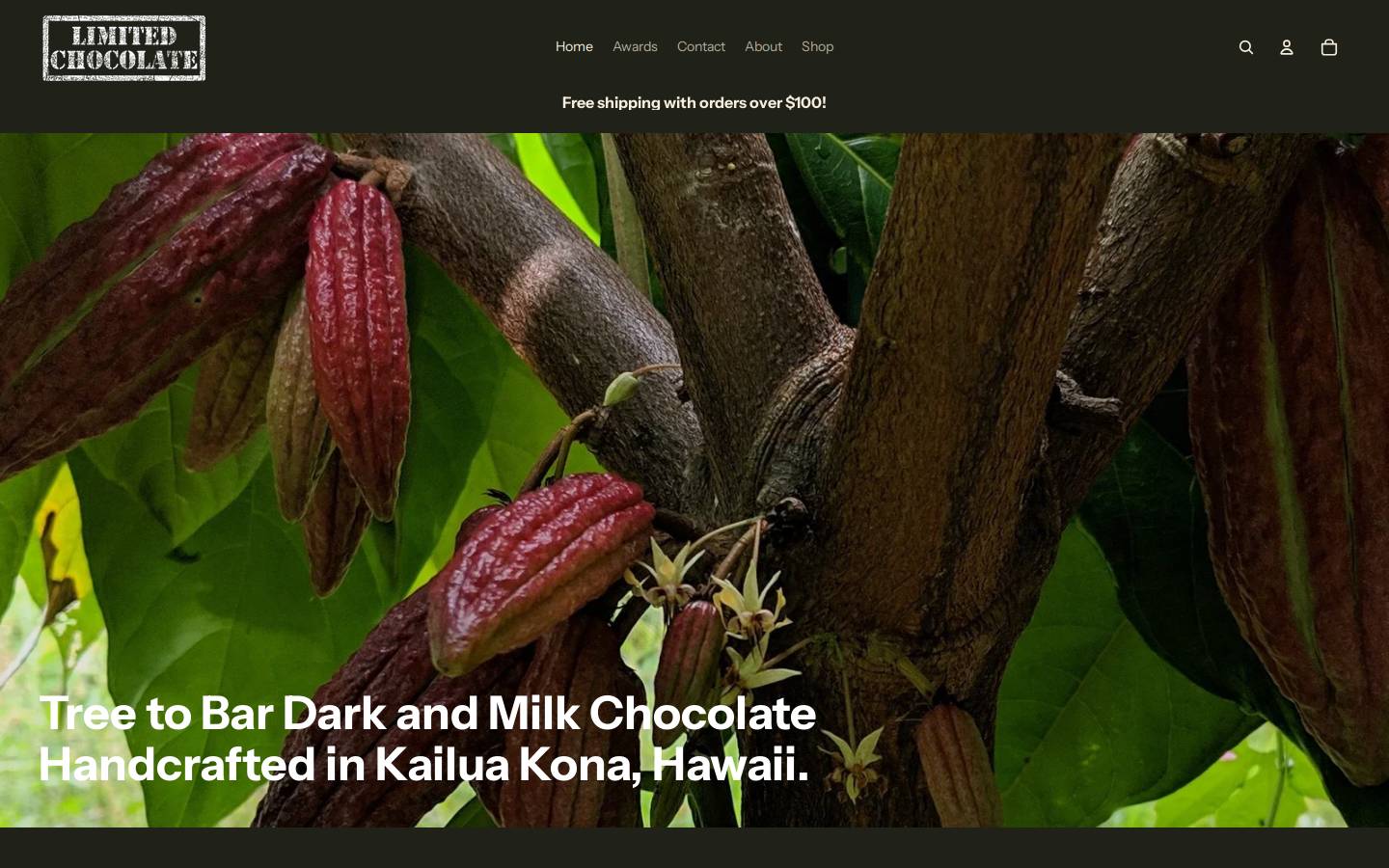 limitedchocolate.com homepage screenshot