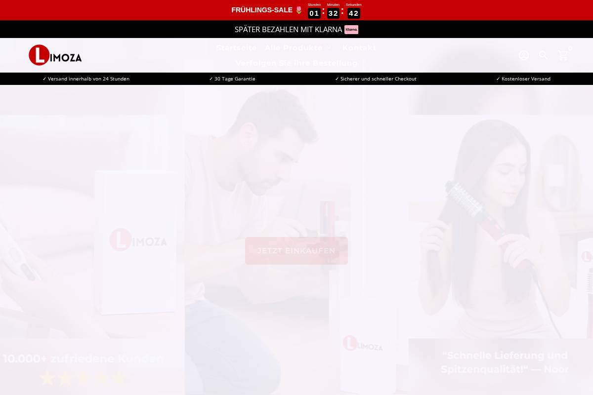 Limoza homepage screenshot