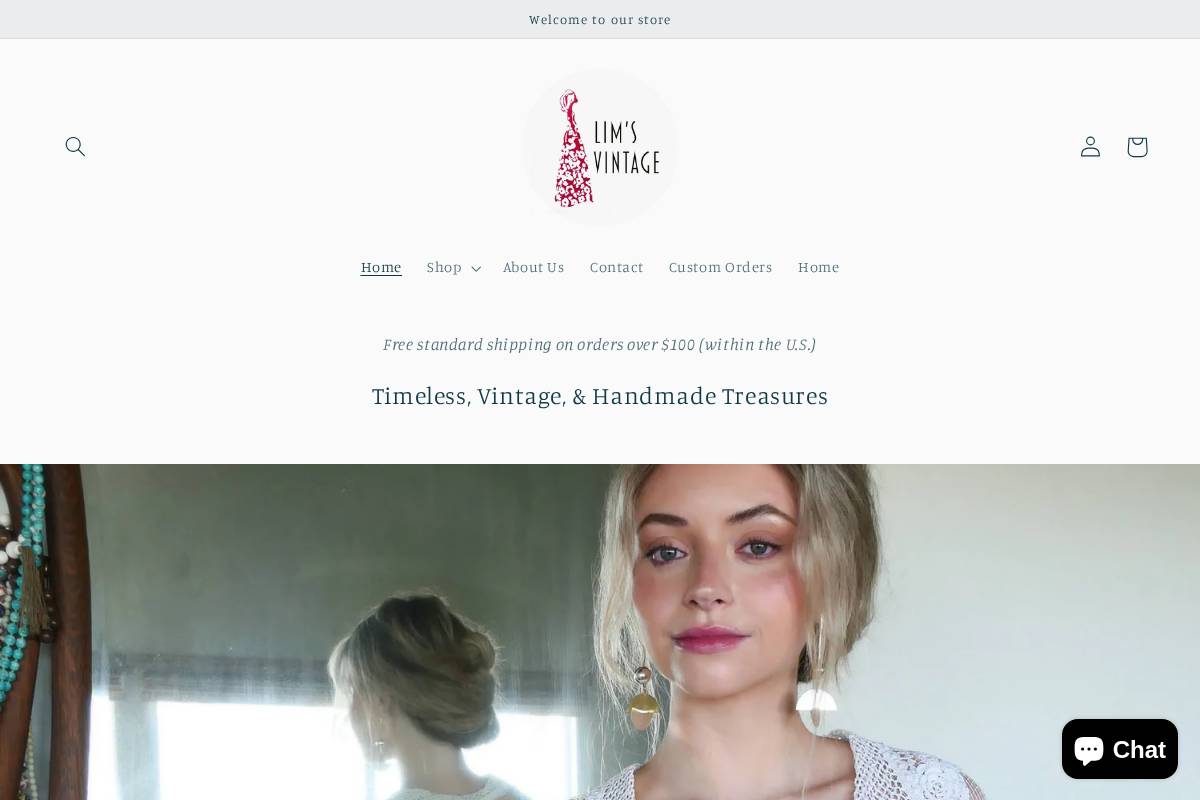 limsvintage.com homepage screenshot