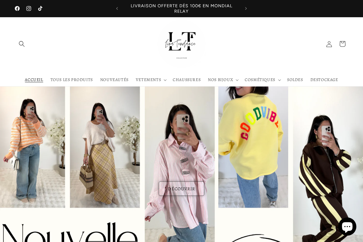 Lina tendance homepage screenshot