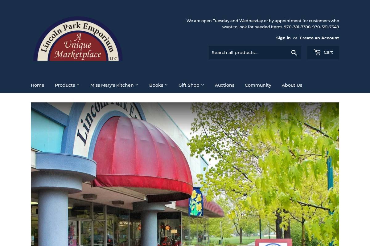 lincolnparkemporium.com homepage screenshot