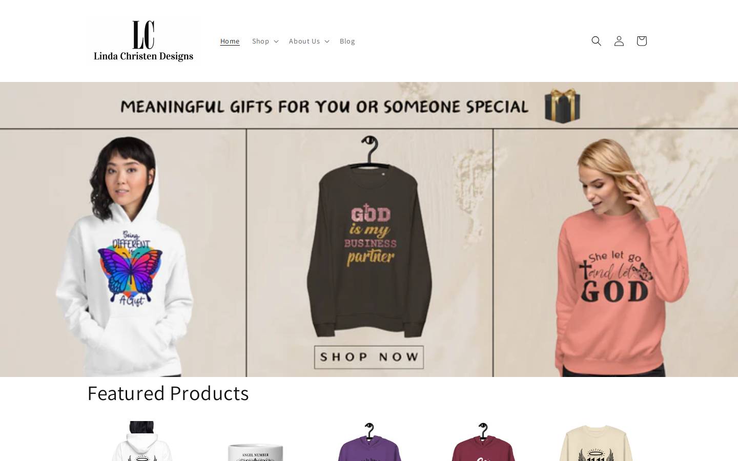 lindachristendesigns.com homepage screenshot