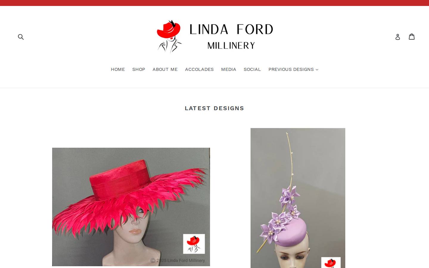 lindafordmillinery.com homepage screenshot