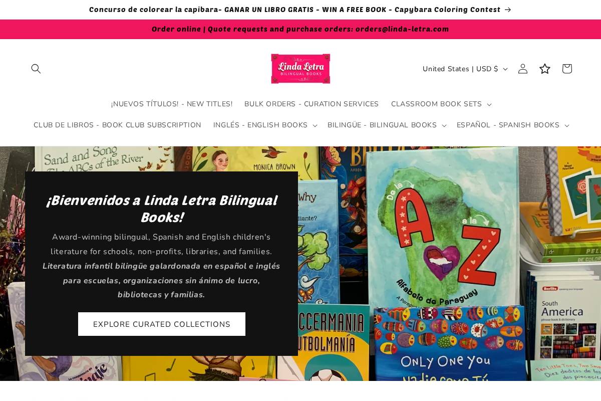 lindaletra.com homepage screenshot