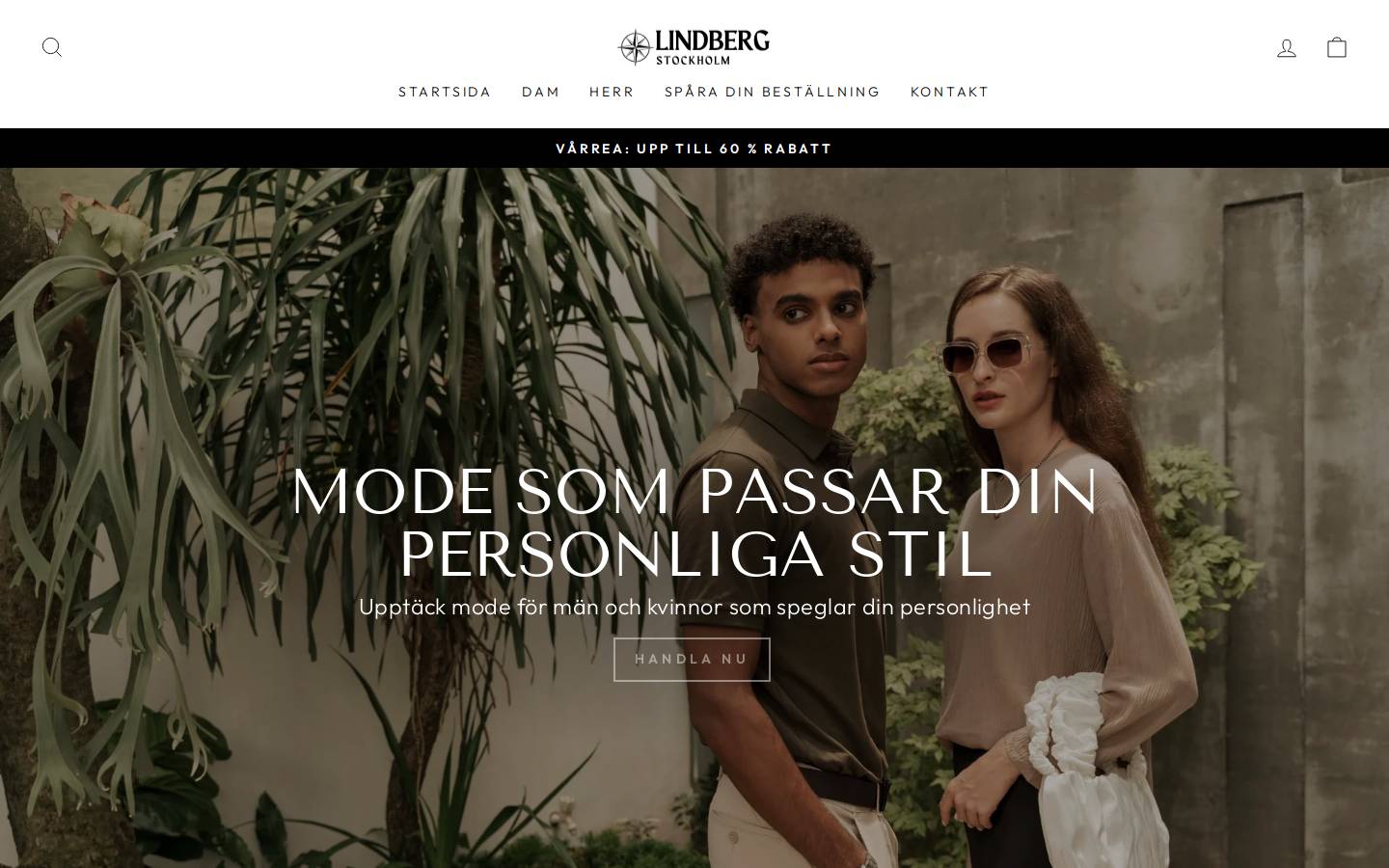 Lindberg Stockholm homepage screenshot