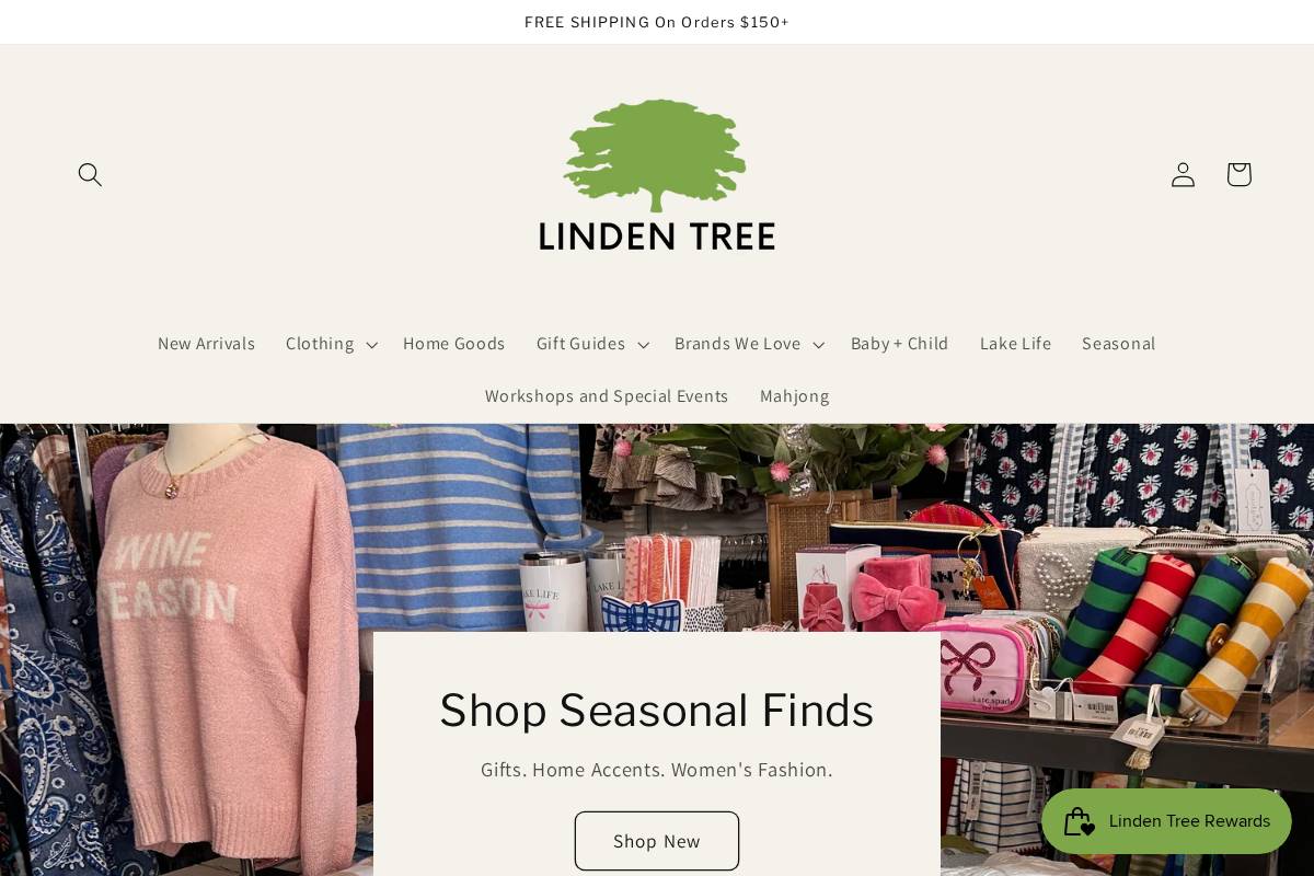 lindentreegifts.com homepage screenshot