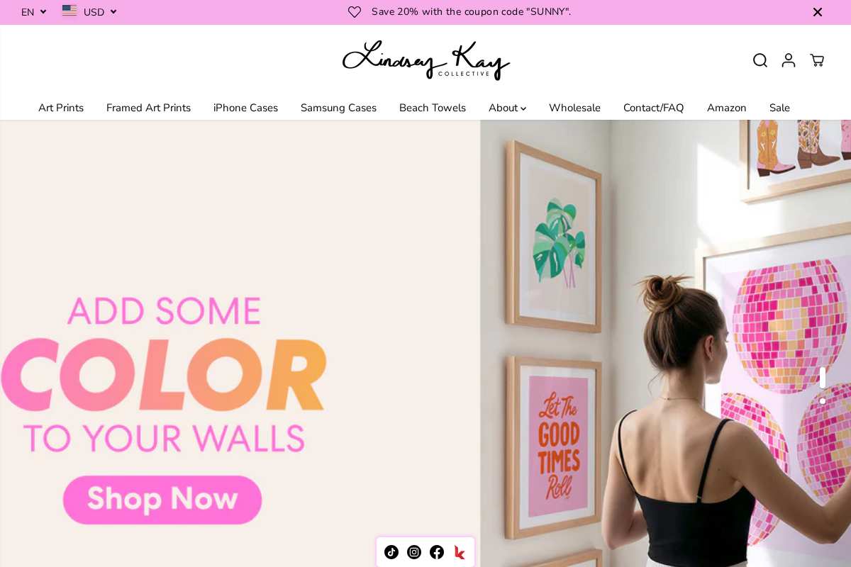 lindseykaycollective.com homepage screenshot