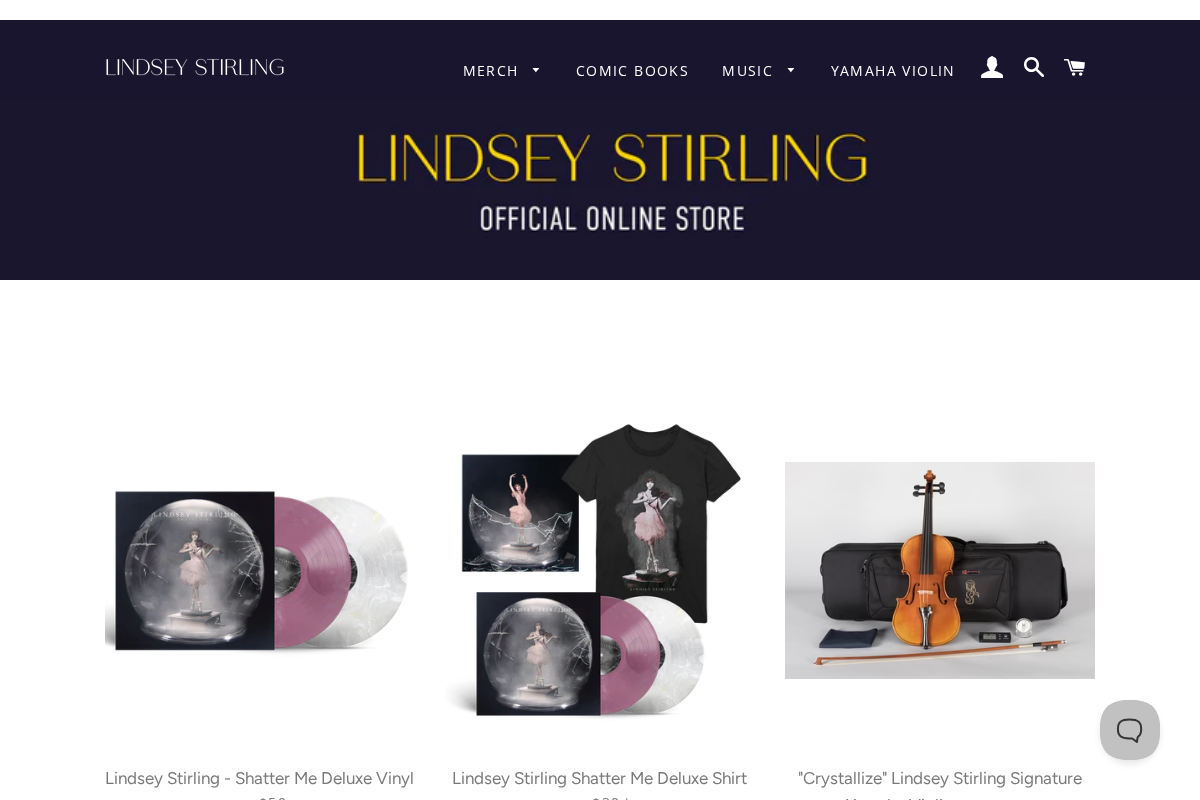 Lindsey Stirling homepage screenshot
