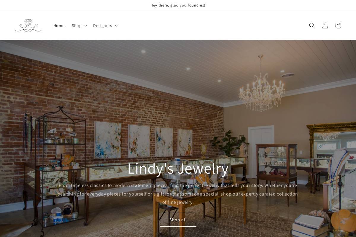 lindysjewelry.com homepage screenshot