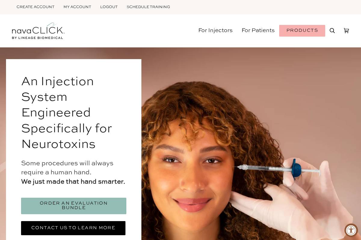 lineagebiomedical.com homepage screenshot