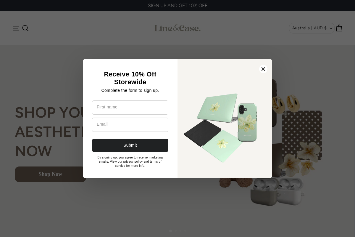 Line&Case homepage screenshot