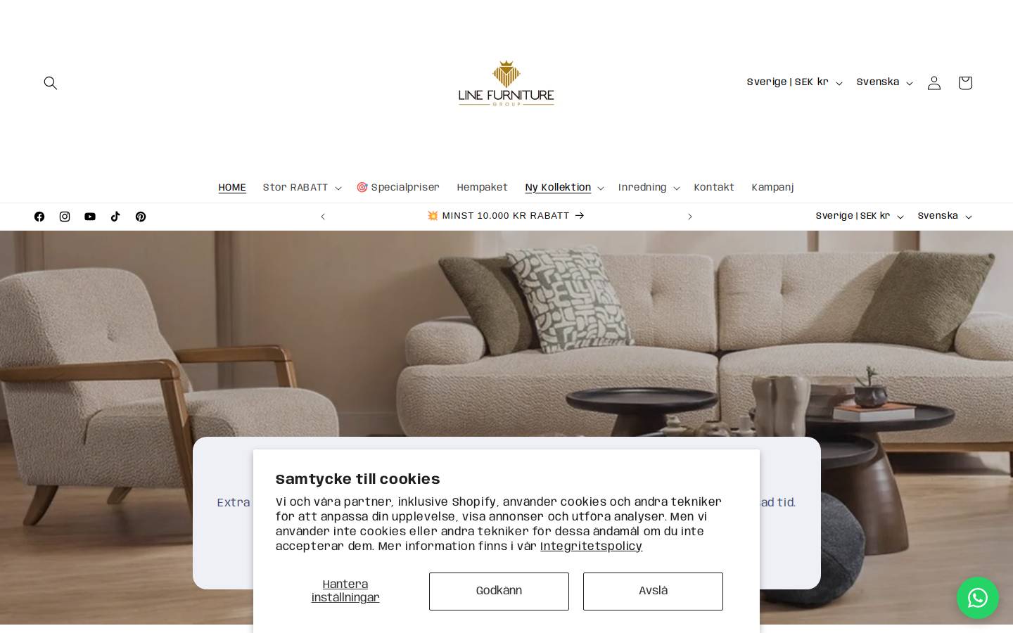 Line Furniture Group homepage screenshot