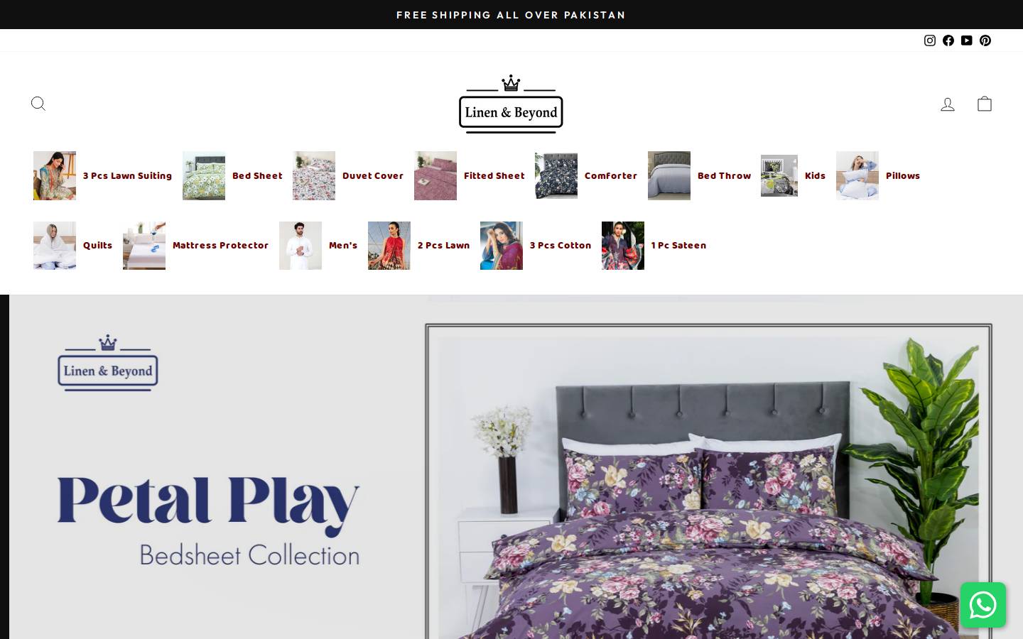 linenandbeyond.co homepage screenshot