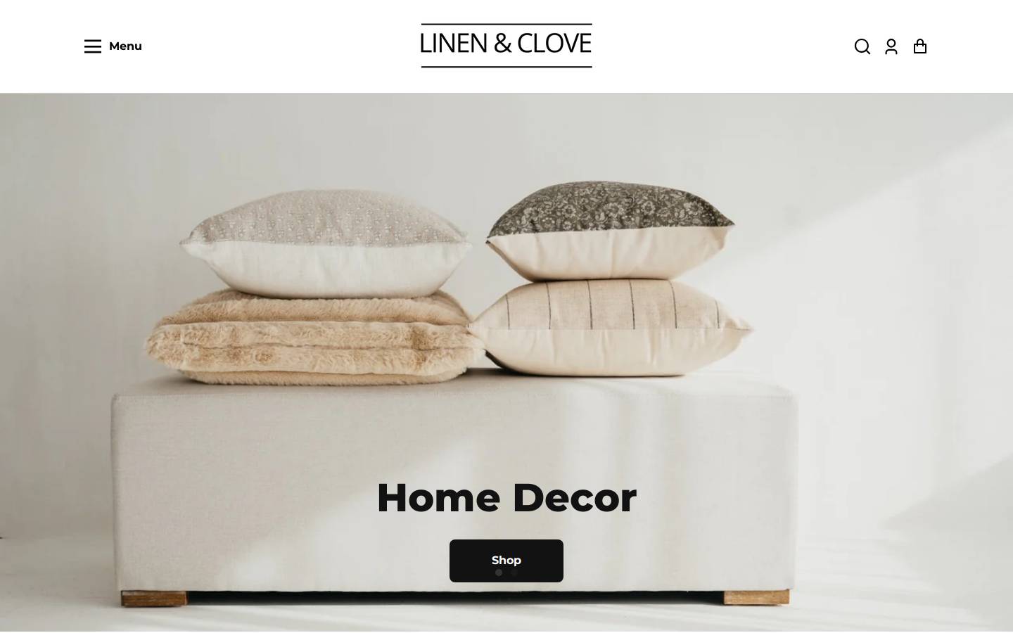 linenandclove.com homepage screenshot