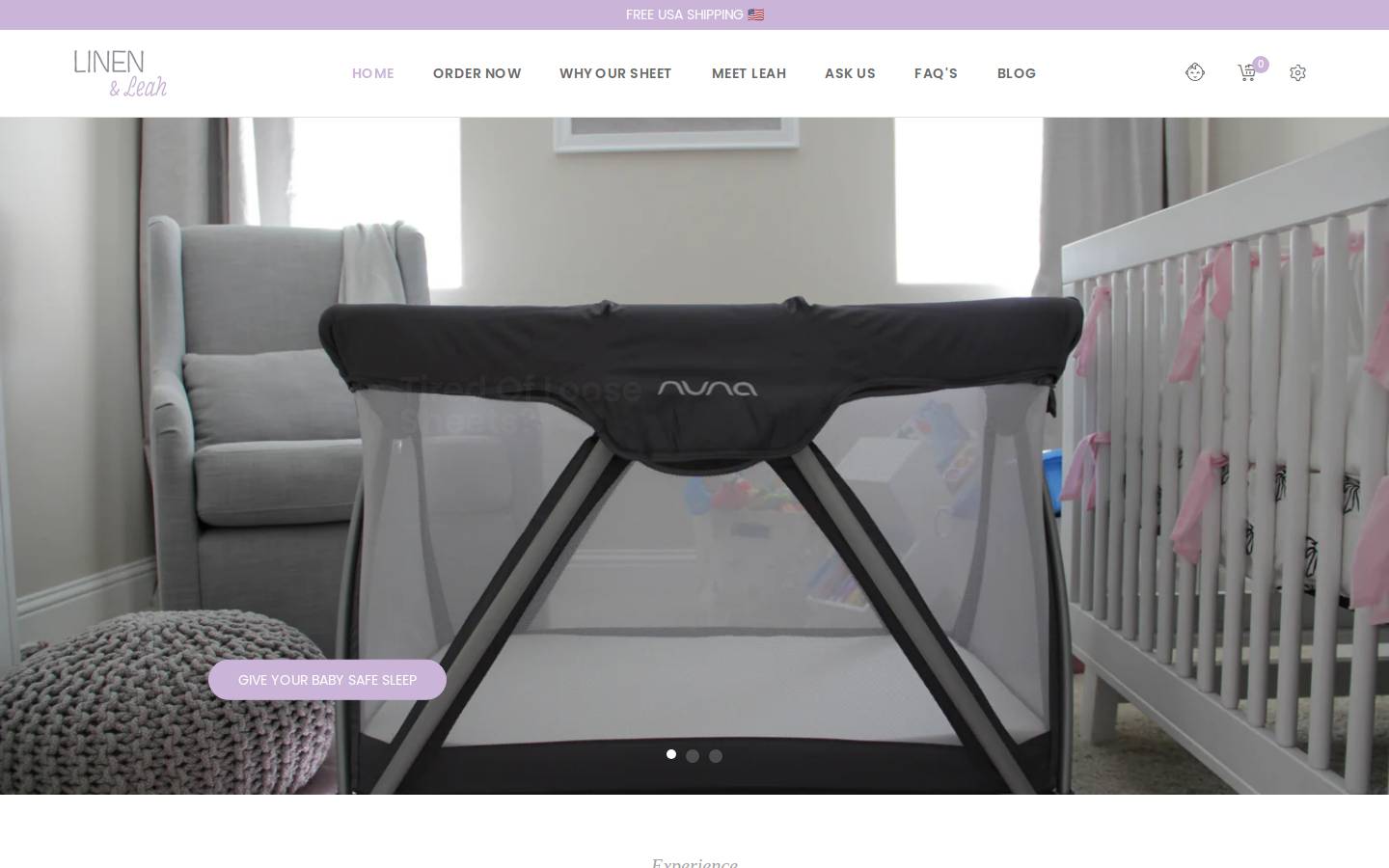 linenandleah.com homepage screenshot
