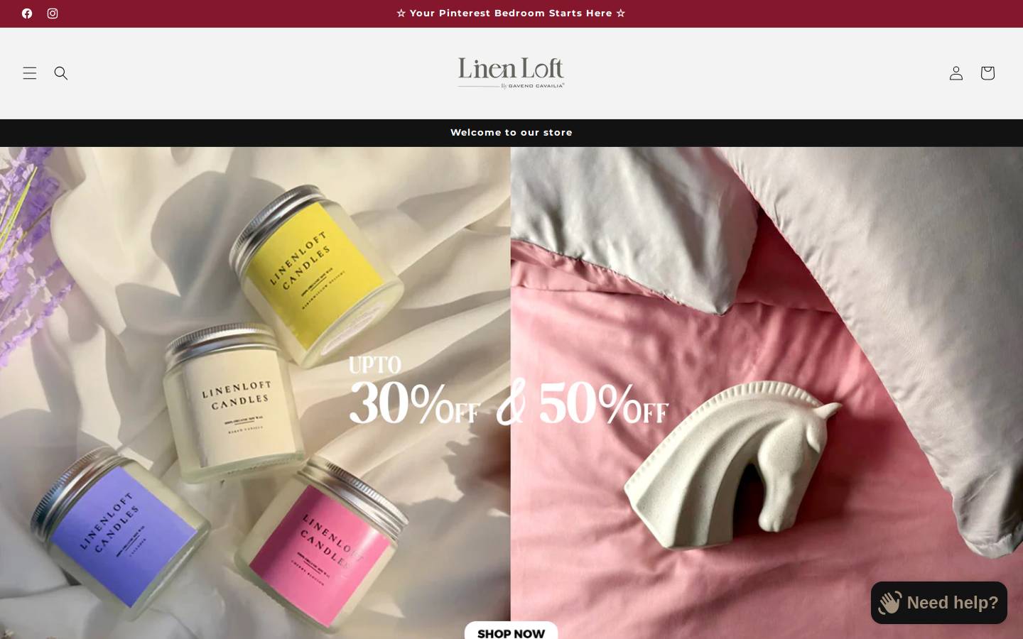 linenloft.co homepage screenshot