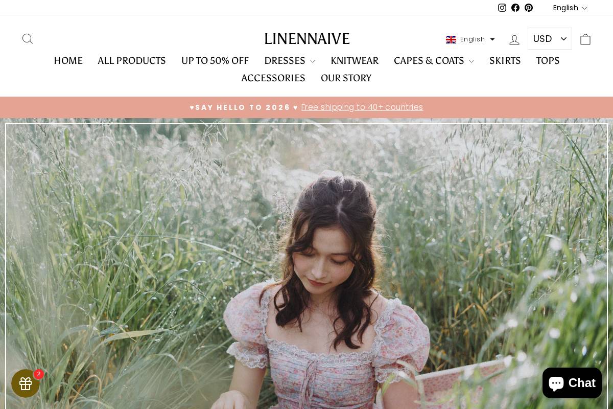 Linennaive homepage screenshot