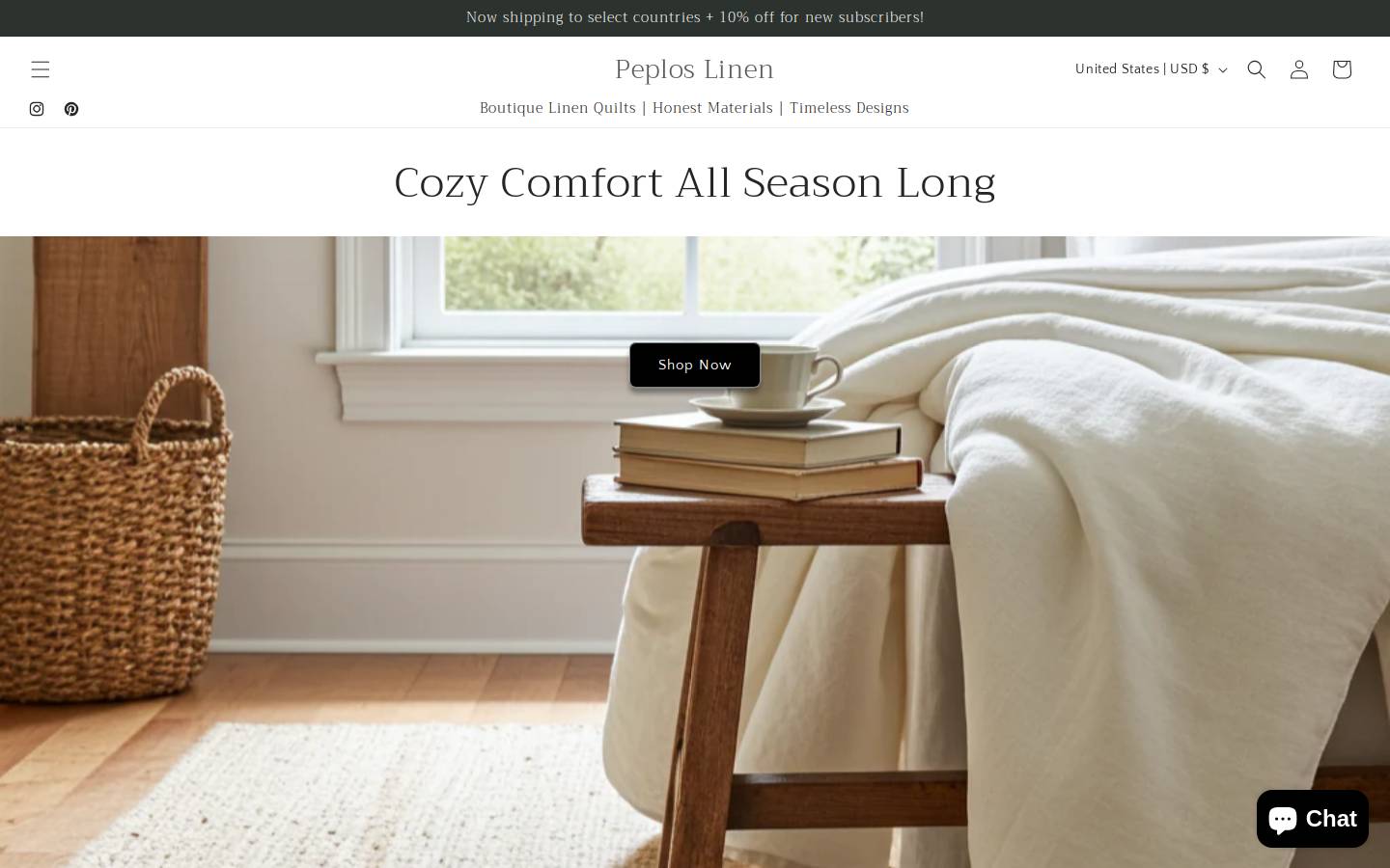 linenquilts.com homepage screenshot